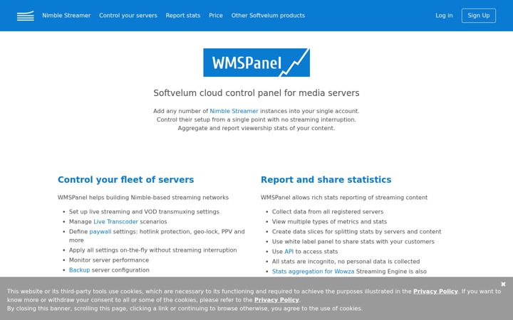 Screenshot of wmspanel.com