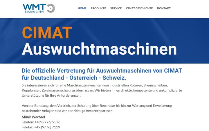 Ekraanipilt saidist wmt-auswuchtmaschinen.com