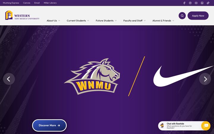 Screenshot of wnmu.edu