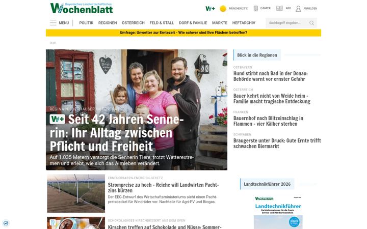 Screenshot of wochenblatt-dlv.de