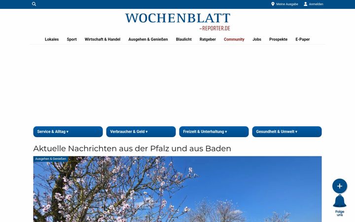 Screenshot of wochenblatt-reporter.de