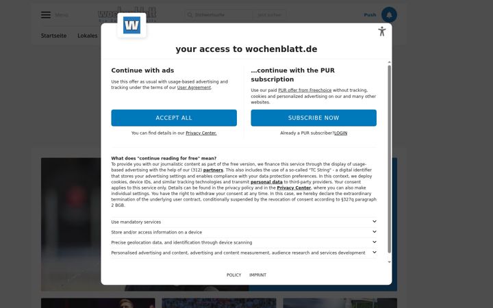 Screenshot of wochenblatt.de