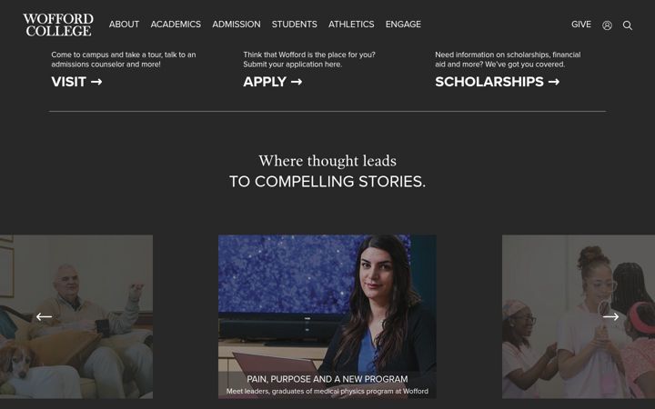 Screenshot of wofford.edu