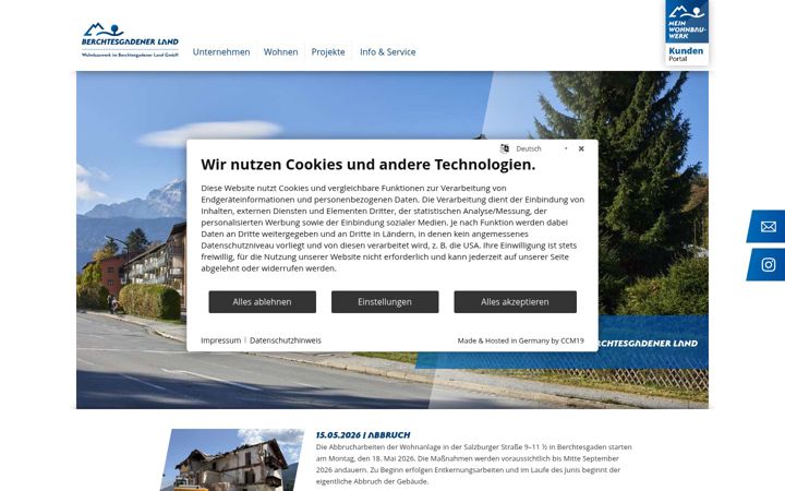 Screenshot of wohnbauwerk-bgl.de