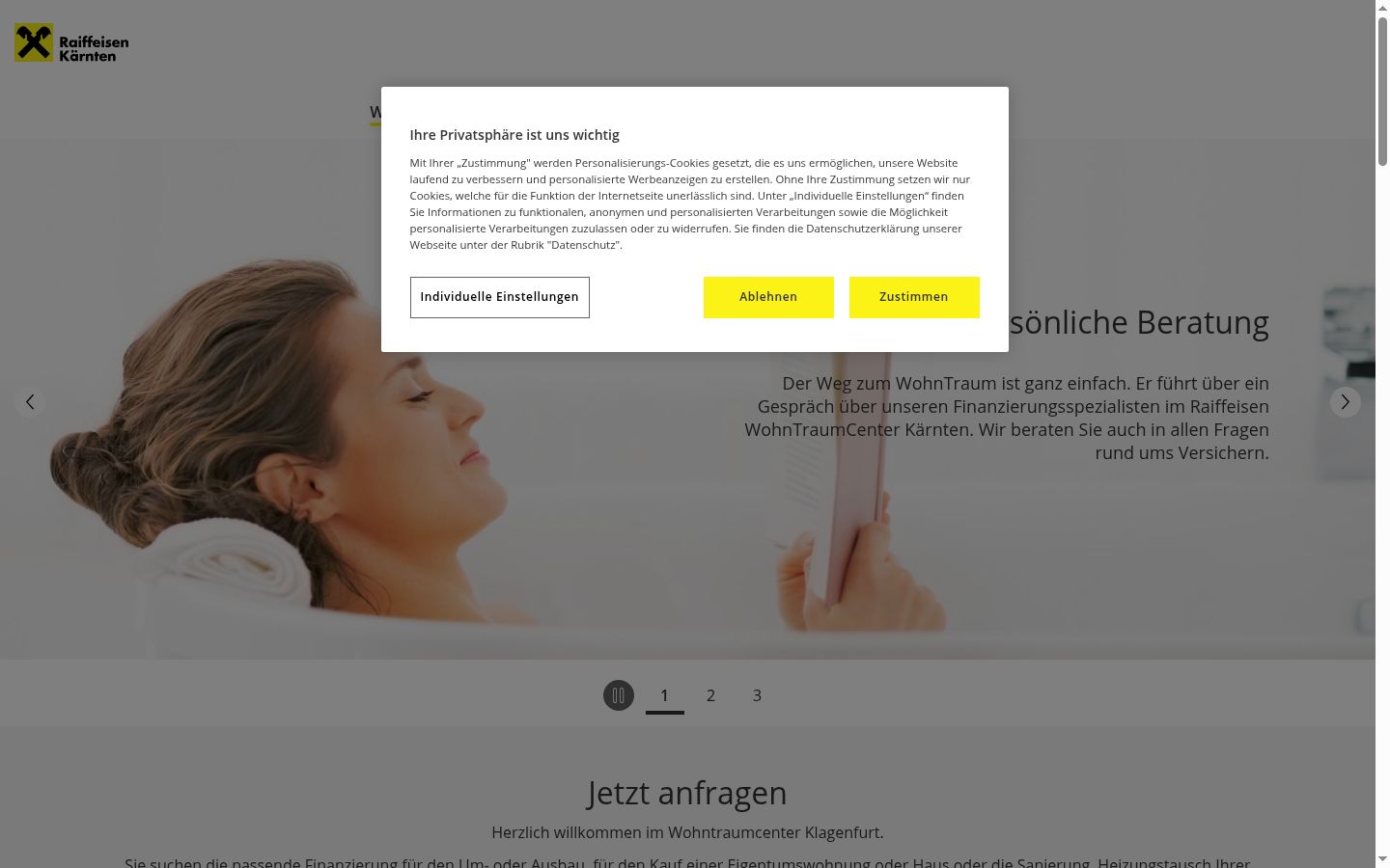 Sutikimo reklamjuostės, rodytos prieš bet kokią sąveiką, ekrano kopija