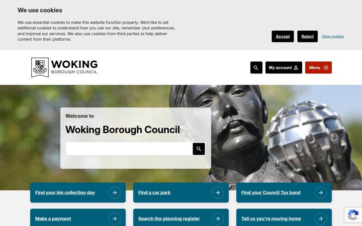 Screenshot of woking.gov.uk