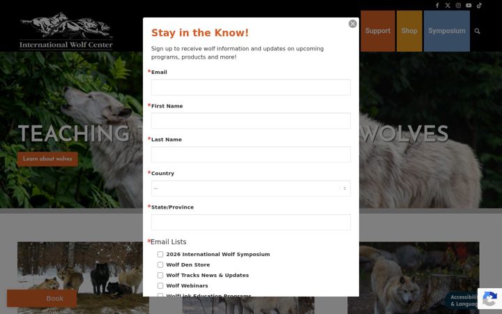 Screenshot of wolf.org