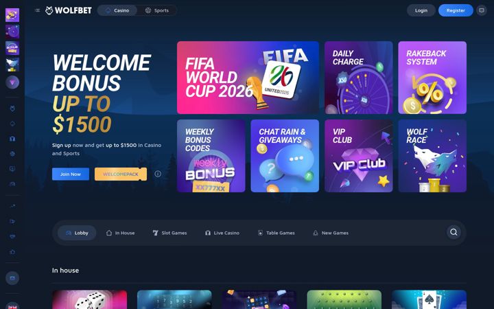 Screenshot of wolfbet.com