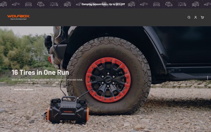 Screenshot of wolfbox.com