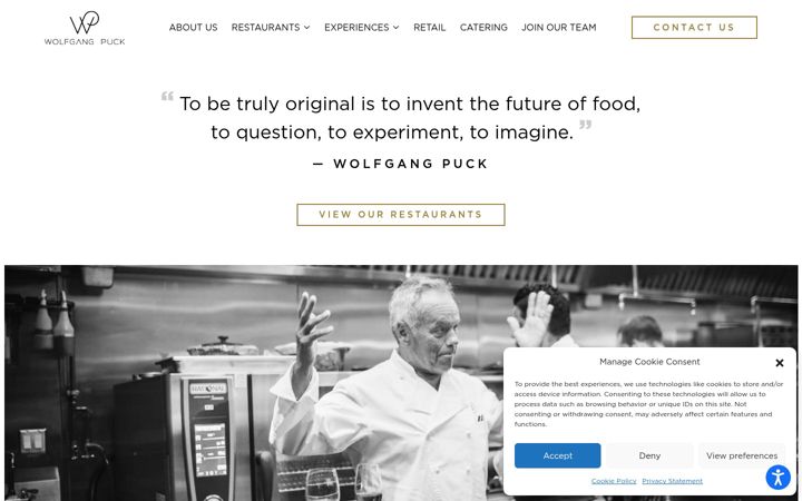 Screenshot of wolfgangpuck.com