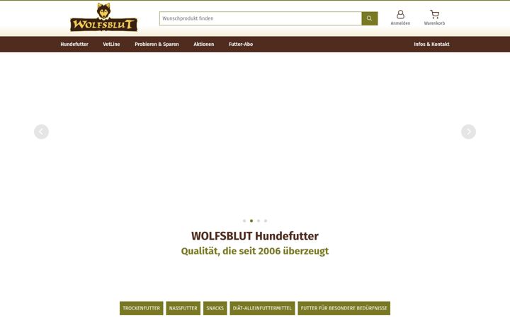 Captură de ecran a wolfsblut.com