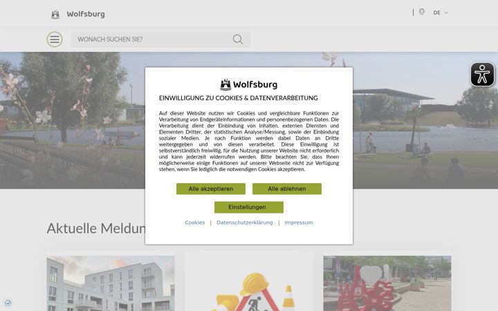 Screenshot of wolfsburg.de
