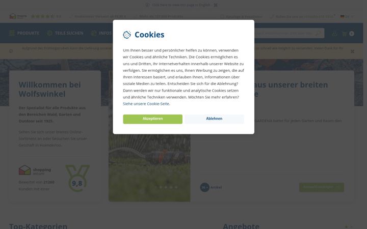 Ekrānuzņēmums no wolfswinkel.de