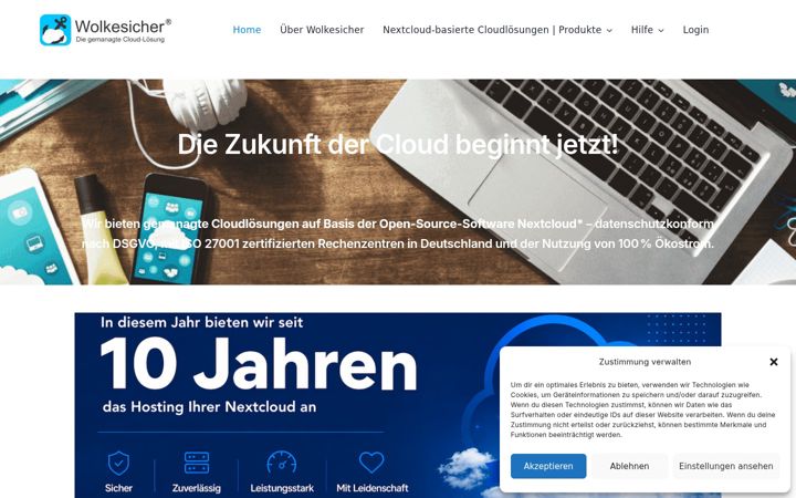 Screenshot of wolkesicher.de