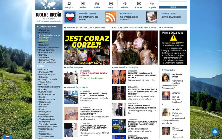 Screenshot of wolnemedia.net