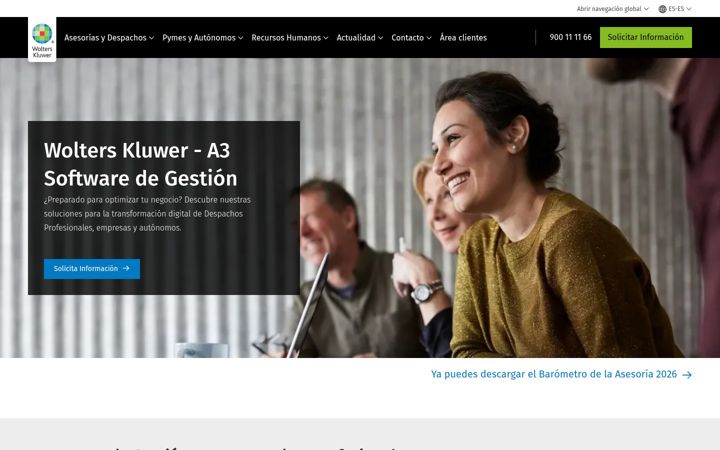 Screenshot of wolterskluwer.es