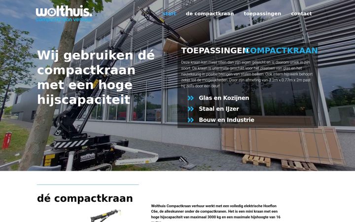 Skærmbillede af wolthuiscompactkraan.nl