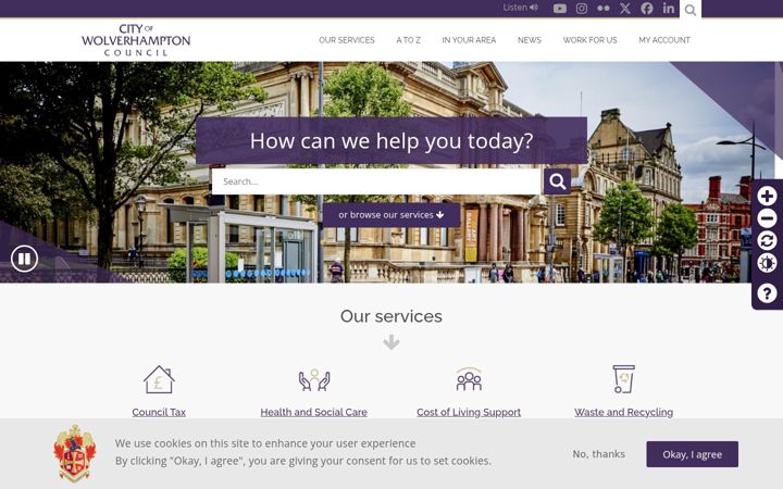 Screenshot of wolverhampton.gov.uk