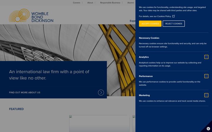 Screenshot of womblebonddickinson.com