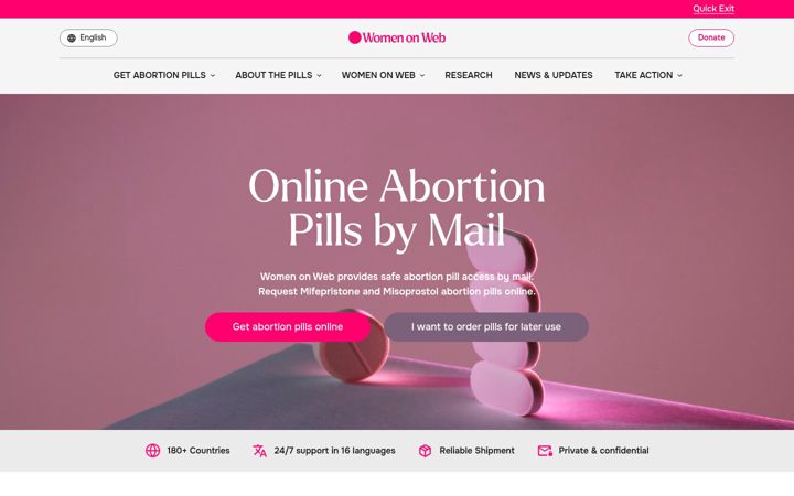 Screenshot of womenonweb.org