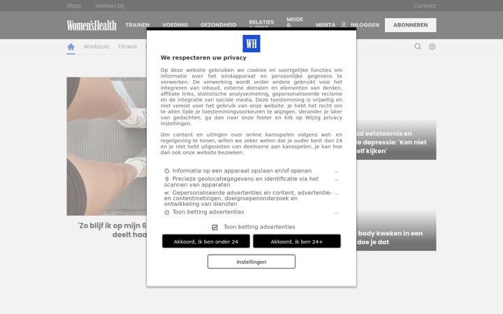 Screenshot of womenshealthmag.nl