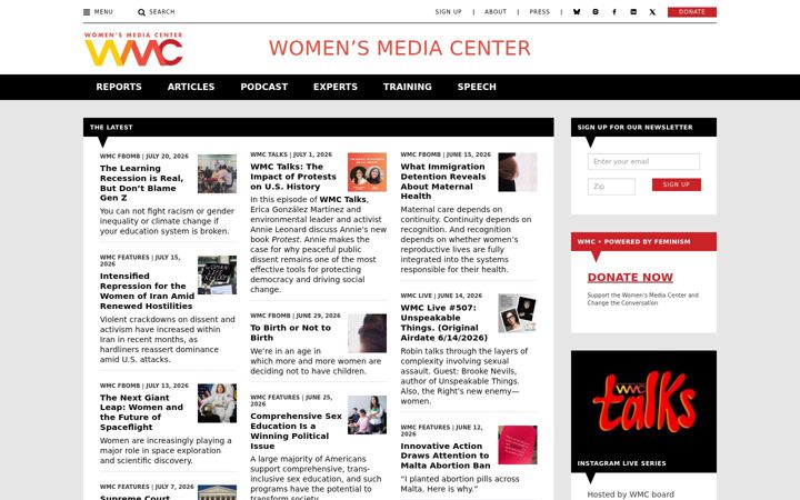 Screenshot of womensmediacenter.com