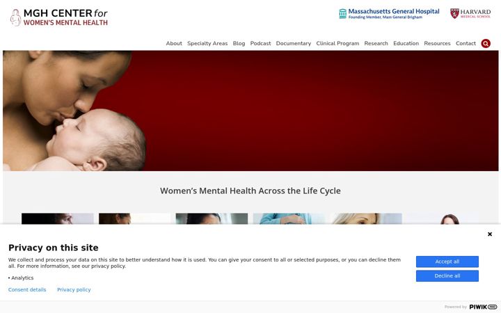 Skärmbild av womensmentalhealth.org