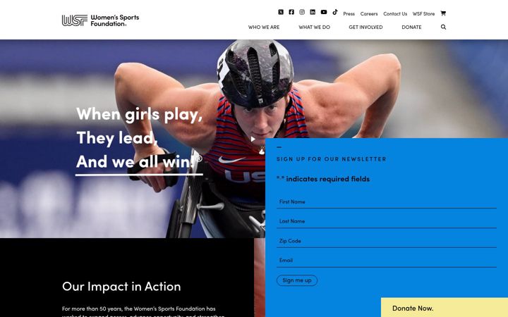 Screenshot of womenssportsfoundation.org