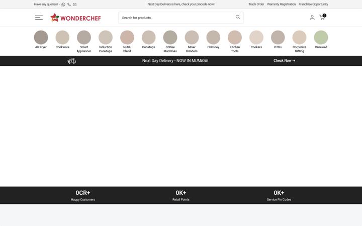 Screenshot of wonderchef.com
