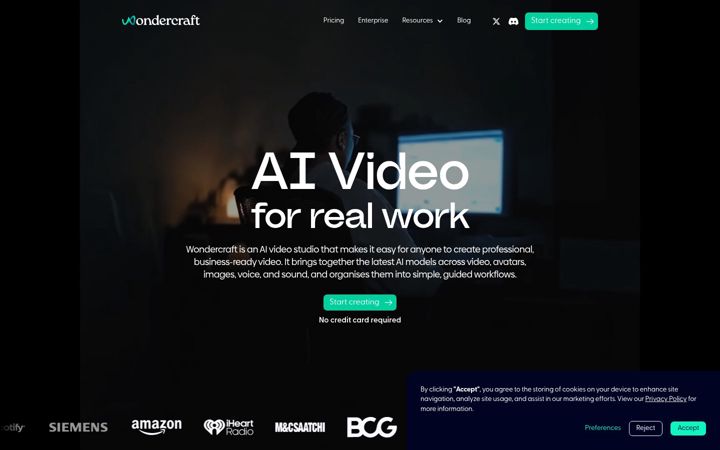 Screenshot of wondercraft.ai