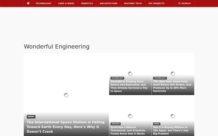 Screenshot of wonderfulengineering.com