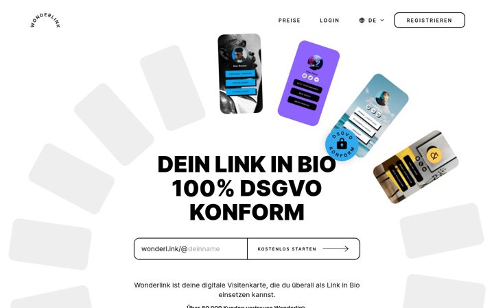 Screenshot of wonderl.ink