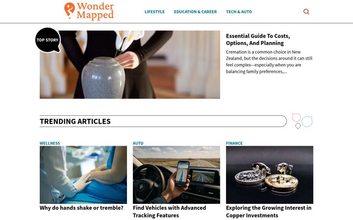 Screenshot of wondermapped.com