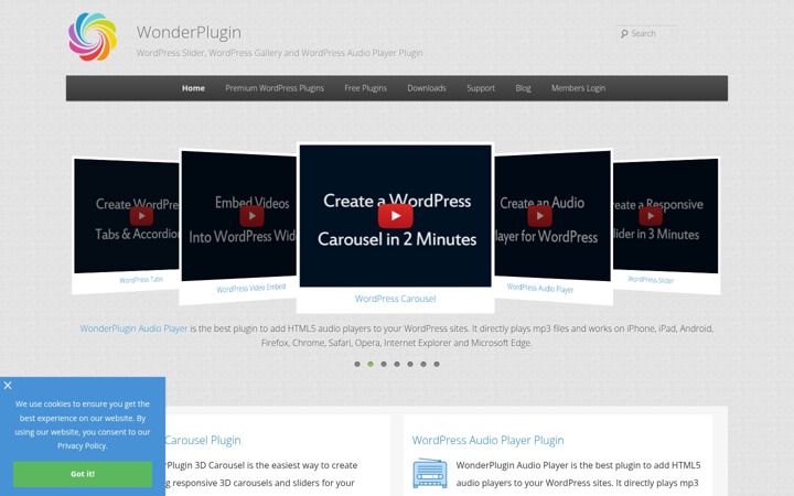 Posnetek zaslona wonderplugin.com
