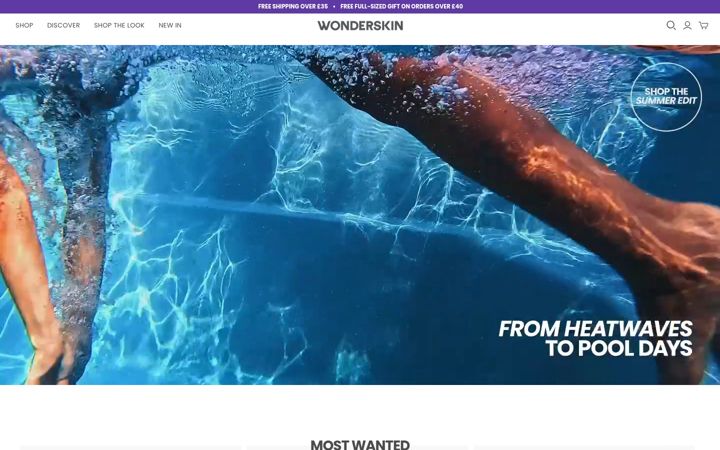 Screenshot of wonderskin.com