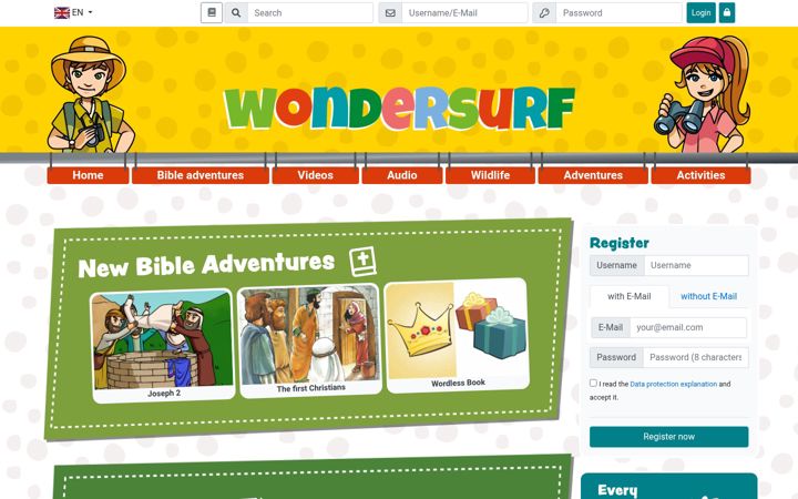 Screenshot of wondersurf.com