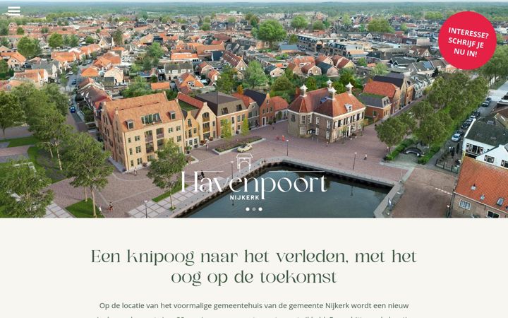 Screenshot of woneninhavenpoort.nl
