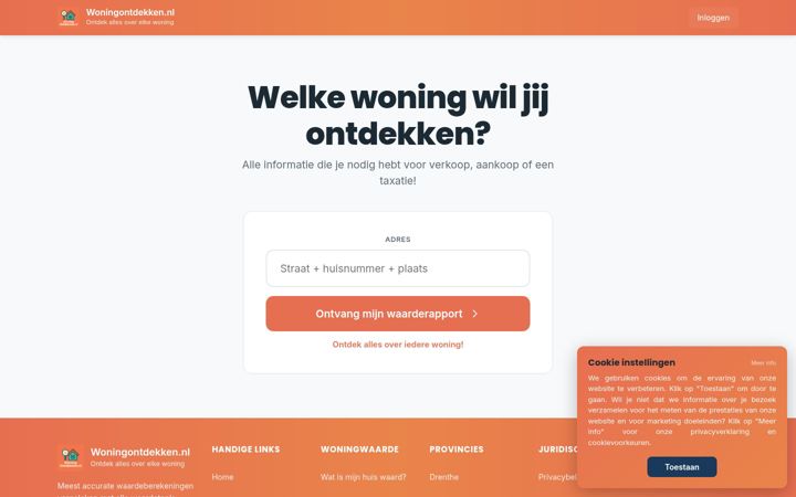 Screenshot von woningontdekken.nl
