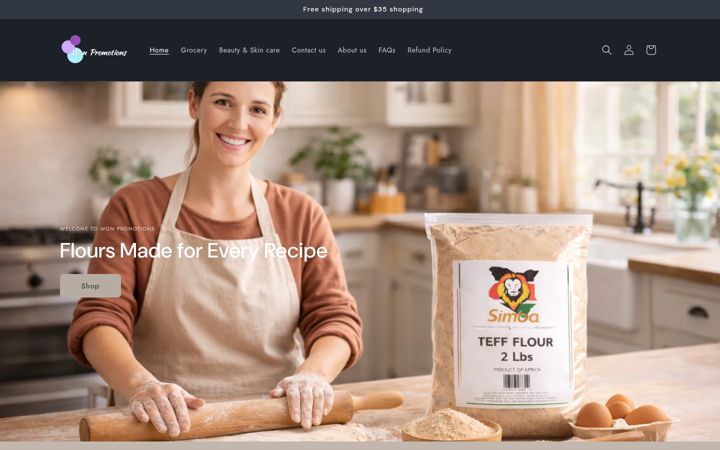 Screenshot of wonpromotions.com
