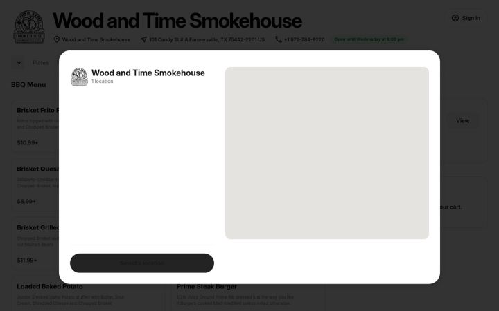 Screenshot of wood-and-time-smokehouse.square.site