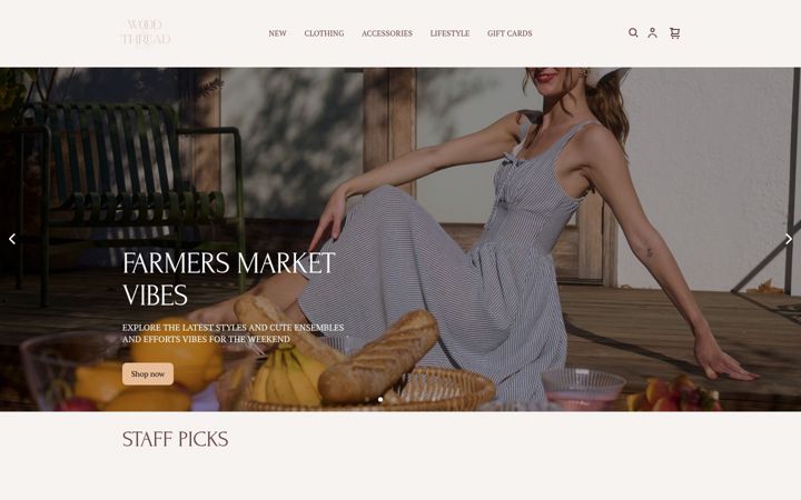 Screenshot of woodandthreadboutique.com