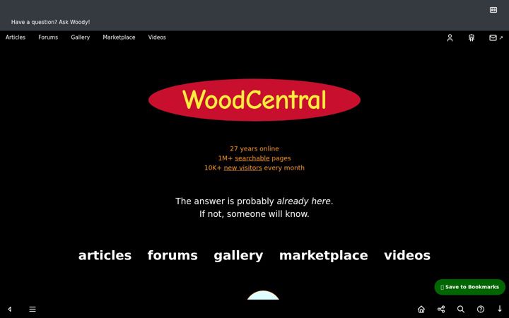 Screenshot of woodcentral.com