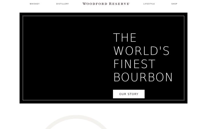 Screenshot stránky woodfordreserve.com