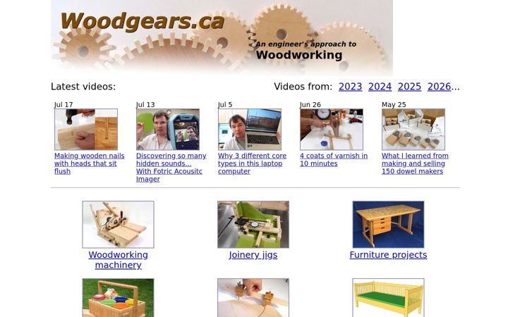 Screenshot of woodgears.ca