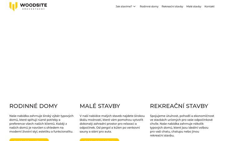 Screenshot stránky woodsite.cz