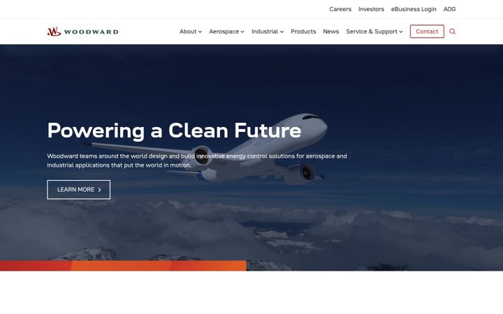 Screenshot of woodward.com