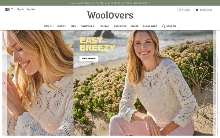 Screenshot of woolovers.com