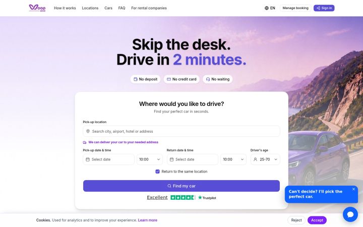 Screenshot of woopdrive.com