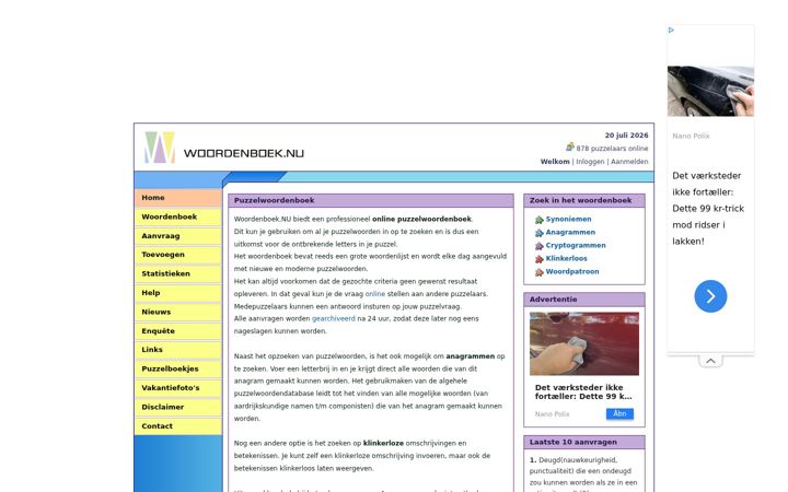 Screenshot of woordenboek.nu