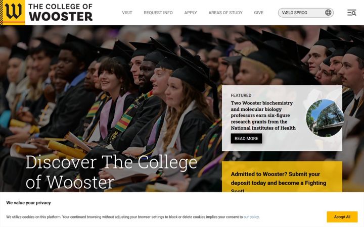 Screenshot of wooster.edu